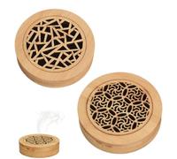 Scatola di Profumo di Legno, 2 Pezzi, Diffusore di Oli Essenziali senza Acqua, bambù con Scatola di Incenso, Portatile per Camera da Letto, Bagno, Auto E Viaggi, Decorazione e Relax in Viaggio