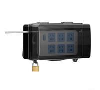 Scatola di prolunga elettrica antipioggia con serratura per uso esterno con 48 fori di uscita per un accesso sicuro all'alimentazione (S nero)