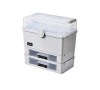 Scatola di pronto soccorso in plastica con maniglia domestica multistrato tipo scala cassetto scatola medica scatola di pronto soccorso scatola di immagazzinaggio scatola medicina (colore : 2) (grigio