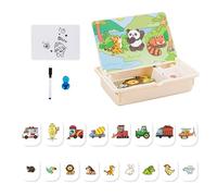 Scatola di puzzle magnetica - Puzzle di immagine da abbinare per bambini | Attività creative da viaggio con scatola di trasporto per ragazzi e ragazze asilo