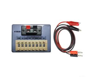 Scatola di resistori portatile con 8 per interruttori a quadrante per test di circuito precisi e lavori di laboratorio, custodia in ABS grigio, resistenza variabile dal punto a nove milioni di ohm