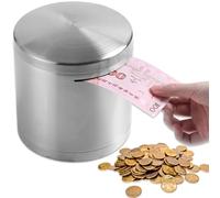Scatola di Risparmio di Denaro in Acciaio Inossidabile Scatola di Denaro infrangibile ＆ Piggy Bank Non apribile per Contanti e Salvatore di Monete Aiuta Il Budget e risparmia 5, 9x5, 9 '', Giocattoli
