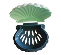 Scatola di sapone a forma di conchiglia, scatola di sapone a forma di conchiglia | Scatola di risparmio di sapone con coperchio e scolatore,Vassoio di conchiglie, scatola di sapone con design