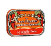 scatola di sardine con Luzienne (Espelette al pepe e prosciutto di Bayonne) La Belle Iloise 115g