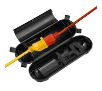 Scatola di sicurezza impermeabile, scatola per cavi per esterni, robusta protettiva per prolunghe, copertura resistente alle intemperie, con scarico della trazione, per tosaerba, pompe e luci