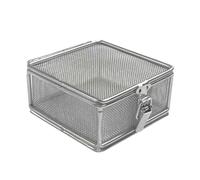 Scatola di sterilizzazione dell'acciaio inossidabile 304, cestino della maglia medica per strumenti dentali, vassoio perforato di sterilizzazione per l'efficace sterilizzazione dello strumento