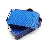 Scatola di sterilizzazione per strumenti chirurgici, in acciaio inox, ad alta temperatura e pressione, 37 x 22 x 10 cm, scatola professionale per la disinfezione degli strumenti