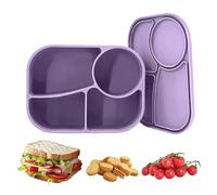Scatola Di Stoccaggio Alimentare In Silicone - 4 Scomparti Boxs Pranzo | Contenitori Di Snack Riutilizzabili Con Coperchi, Forniture Per Preparazioni Per Pasti A Perdite A Microonde Porta Di Verdure P