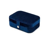 Scatola di stoccaggio gioielli, Portagioie impilabile in velluto for anelli, orecchini e collane, multicolore, 16x11,5x5 cm(Dark Blue)