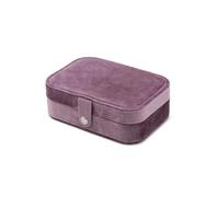 Scatola di stoccaggio gioielli, Portagioie impilabile in velluto for anelli, orecchini e collane, multicolore, 16x11,5x5 cm(Light Purple)