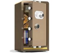 , Scatola di stoccaggio in Acciaio Sicuro per la casa, Adatto per Gli archivi di archiviazione per Ufficio Hotel, antincendio, antifurto e Anti-Perforazione, 80x45x38cm, Oro-1