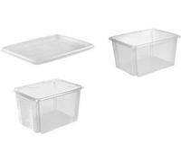 Scatola di stoccaggio keeeeper "Emil", 7 litri, scatola rotante/impilamento della natura, con tende a impugnatura, colore: tras NEW