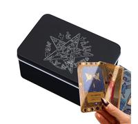Scatola di stoccaggio per carte dei tarocchi - supporto compatto 12x8x6cm, custodia protettiva in ferro, ponte portatile con design delicato | Porta carte sicura per le collezioni di carte