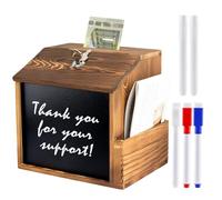 Scatola di suggerimenti in legno con chiusura a chiave, con urna elettorale, scatola per donazioni con serratura, scatola di suggerimenti per commenti (21 x 20 x 16 cm)