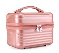 Scatola di trucco per PC, borsa cosmetica portatile, adatta per set di pennelli per capelli lisci e ferro arricciacapelli, adatta per truccatori/lunghi viaggi (colore: rosa, dimensioni: 26 x 17 x 21