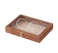 Scatola di visualizzazione del campione - Organizzatore di coperchio Clear, vassoio per display in legno | Organizzatore di archiviazione multi -scopo per le monete di gioielli, per la collez