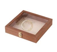 Scatola di visualizzazione del campione - Organizzatore di coperchio Clear, vassoio per display in legno | Organizzatore di archiviazione multi -scopo per le monete di gioielli, per la collez