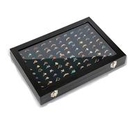 Scatola di visualizzazione della scatola dell'anello da 1 pezzo, immagazzinaggio del supporto for l'esposizione dei gioielli con copertura in vetro per Anelli