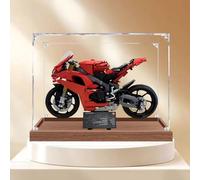 Scatola di visualizzazione di figure acriliche per LE-GO per 42202 Duc-ati Panigalle V4 S, scatola trasparente antipolvere scatola trasparente personalizzata scatola portaoggetti (senza modello