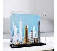 Scatola di visualizzazione in acrilico da collezione, compatibile con Lego 21028 New York Architecture, modelli di blocchi da costruzione, protezione antipolvere trasparente e archiviazione decorativa
