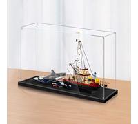 Scatola di visualizzazione in acrilico da collezione per Lego 21350 Ship Jaws Orca, scatola trasparente antipolvere modello a blocchi (solo scatola di visualizzazione) (3 mm)