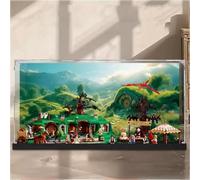 Scatola di visualizzazione in acrilico trasparente antipolvere, compatibile con il set di modelli Lego 10354, scatola di conservazione, vetrina (solo scatola di visualizzazione) (base nera+sfondo 3 mm