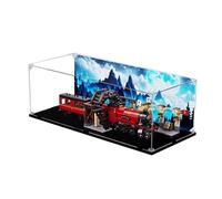 Scatola di visualizzazione in acrilico trasparente antipolvere, compatibile con modelli di treno Lego 75955 Express, scatola di conservazione, vetrina (solo scatola di visualizzazione) (base nera+