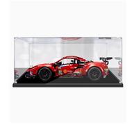 Scatola di visualizzazione in acrilico trasparente antipolvere, compatibile con modelli Lego 42125 Racing Car, scatola di conservazione, vetrina (solo scatola di visualizzazione) (base nera 2 mm)