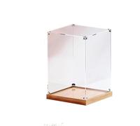 Scatola di visualizzazione trasparente per oggetti da collezione, assemblare scatola di visualizzazione acrilica trasparente con base in legno diverse dimensioni per oggetti da collezione (W15cm