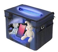 Scatola disinfettante per luce UV, 12 l, portatile, con timer a 3 livelli, borsa per la pulizia UV pieghevole per biberon, giocattoli, maschera, asciugamano, chiavi, senza ozono, con ricarica USB e a