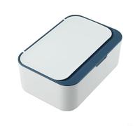 Scatola dispenser di salviette umidificate per bambini, con coperchio a doppia funzione e guarnizione a compressione per limitare l'esposizione all'aria e mantenere l'integrità delle salviettine (blu)