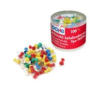 Scatola Dohe da 100 aghi per segnalazione - Testa in plastica e punta in metallo di qualità premium - Colori assortiti NEW
