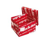 Scatola Dox&Dox - con coperchio - 39,5x28x35,5 cm - bianco e rosso - Esselte Dox