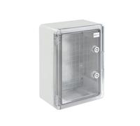 Scatola elettrica ABS impermeabile porta trasparente vuota con piastra di montaggio zincata e sistema di bloccaggio sicuro (H 40 x 30 P 22 cm)