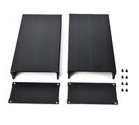 Scatola Elettronica Alluminio Progetto in Lega di Custodia Elettronica Scatola PCB Fai Te Amplificatore Audio Custodia Protettiva Elettronica Sabbia Nera 55x106x200mm