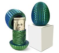 Scatola Enigma a Labirinto Ovale per Denaro, Stampata 3D in Blu-Verde, con Compartimento Segreto e Cilindro Codice, Allenamento Concentrazione, Regalo Compleanno/Natale