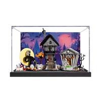 Scatola espositiva in acrilico antipolvere compatibile con Lego 21351 The Nightmare Before Christmas, scatola antipolvere, scatola portaoggetti (solo scatola da esposizione) (verniciata in marrone)