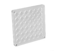 Scatola espositiva in acrilico con 36 griglie 12 x 12 cm, trasparente, per conchiglie, cristalli, pietre preziose, perline, piccoli oggetti da collezione (rotonda)