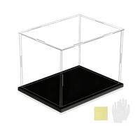 Scatola espositiva in acrilico, Display acrilico for oggetti da collezione, base bianca e nera, dimensioni multiple(Black Base,40x40x45cm)