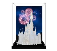 Scatola espositiva in acrilico per Lego 43222 modello Castello di Cenerentola, scatola trasparente antipolvere, compatibile con modello Lego 43222 (modello non incluso) (sfondo-C 3 mm)