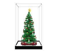 Scatola espositiva in acrilico per modello Lego 40573 albero di Natale, scatola trasparente antipolvere, scatola portaoggetti, compatibile con modello Lego 40573 (modello non incluso) (base a specchio