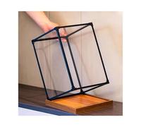 Scatola espositiva in acrilico, Vetrina da collezione con cornice nera, cubo quadrato impilabile, in acrilico, in diverse dimensioni(20x20x45cm(8"x8"x18"))