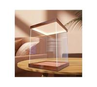 Scatola espositiva in acrilico, Vetrina in acrilico leggero a LED con base in legno da 30 mm e coperchio collezione in diverse dimensioni(25x25x40cm(10x10x16in))