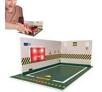 Scatola Espositiva Per Auto Pressofusa - Illuminazione LED Calda, Set Diorama In Miniatura 25x14x9,2 Cm, Vetrina Automatica A Batteria A Bottone, Base Per Parcheggio In Materiale PVC Da 120 G | Strutt