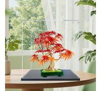 Scatola espositiva per figure in acrilico per LE-GO per 10348 acero rosso Bonsaai albero di bonsaai scatola in acrilico antipolvere trasparente scatola espositore personalizzato (nessun modello) (nero