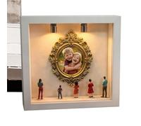 Scatola espositiva per memoria, mini cornici dorate, kit di statuette per ricordi, kit di visualizzazione per matrimoni, San Valentino, vacanze, decorazioni per la casa, regalo personalizzato