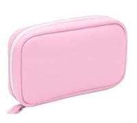 Scatola Farmaci Binder Riutilizzabile PU+ABS Nero(Pink) | 7 tasche colorate, design binder flessibile, impermeabile, per trasparente, ideale viaggi brevi