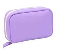 Scatola Farmaci Binder Riutilizzabile PU+ABS Nero(Purple) | 7 tasche colorate, design binder flessibile, impermeabile, per trasparente, ideale viaggi brevi