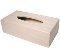 Scatola fazzoletti in legno di balsa con coperchio 25 x 12 x 7 cm.