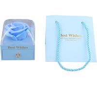 Scatola for anelli, gioielli con fiori di rosa for collane, pendenti, organizer for regali San(Blue)